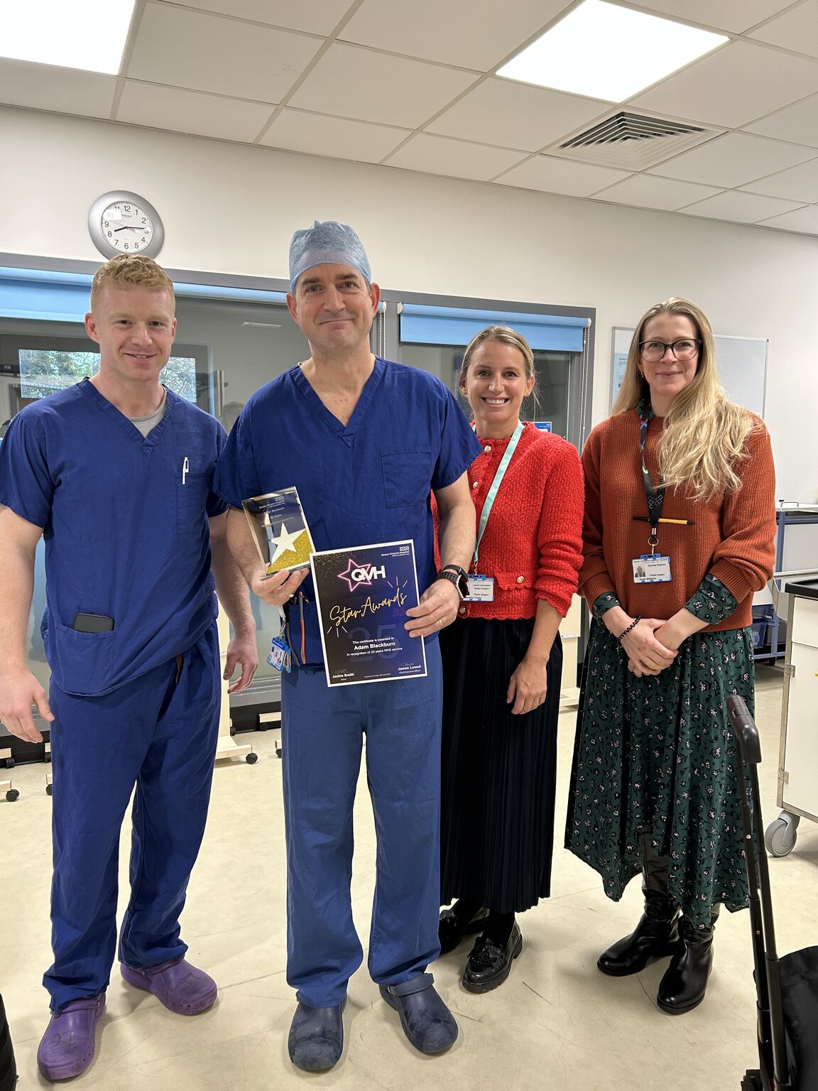 Mr. Adam Blackburn receiving the QVH Star Award