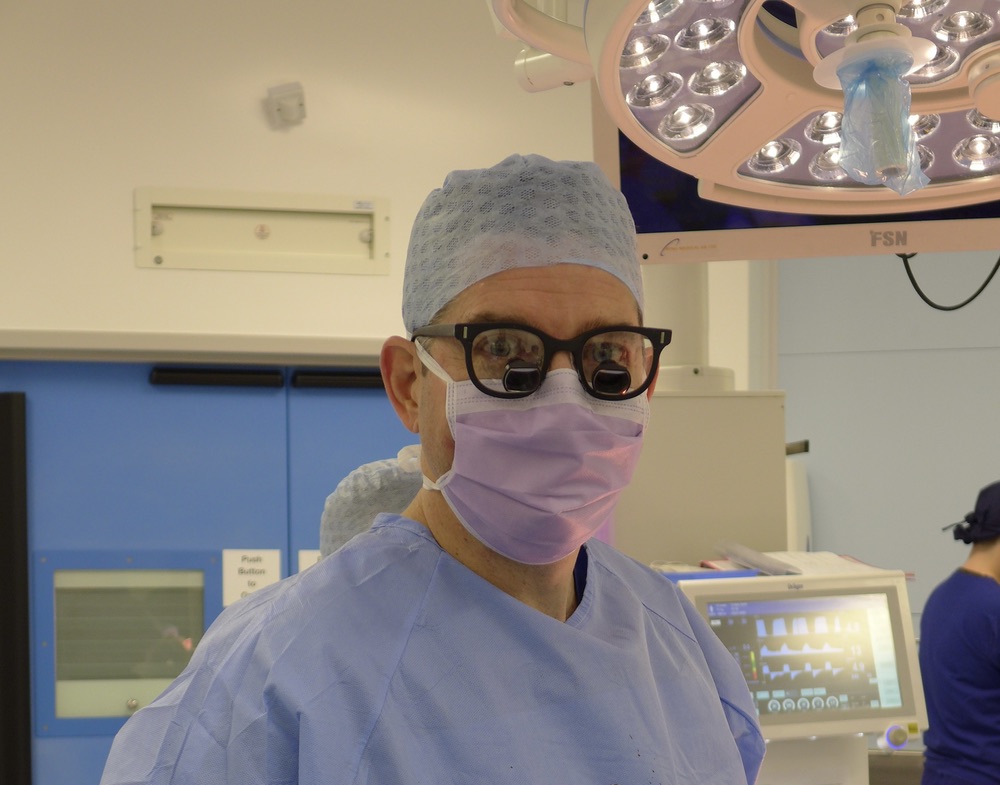 Mr Adam Blackburn in the operating theatre
